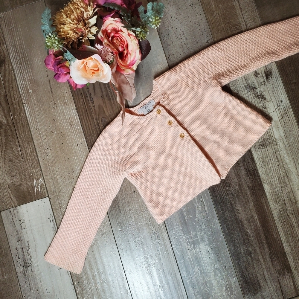 Sincerely Jules Girl Light Pink 100% Cotton Cardigan Sweater Toddler Size 3T